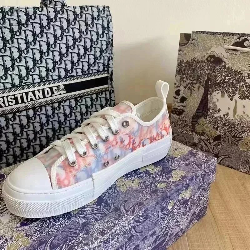 Dior Sneakers Oblique Logo High-Top Canvas — Red low-top