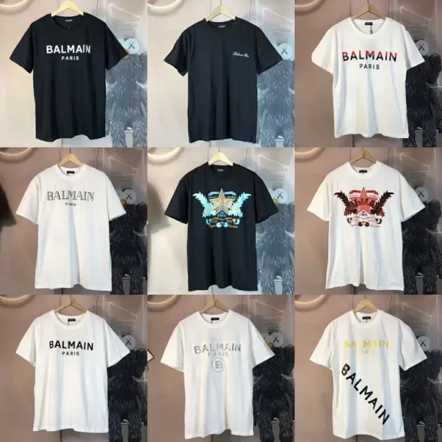 Balmain T-Shirts Short-sleeve logo-print crew-neck T-shirt product detail image 1