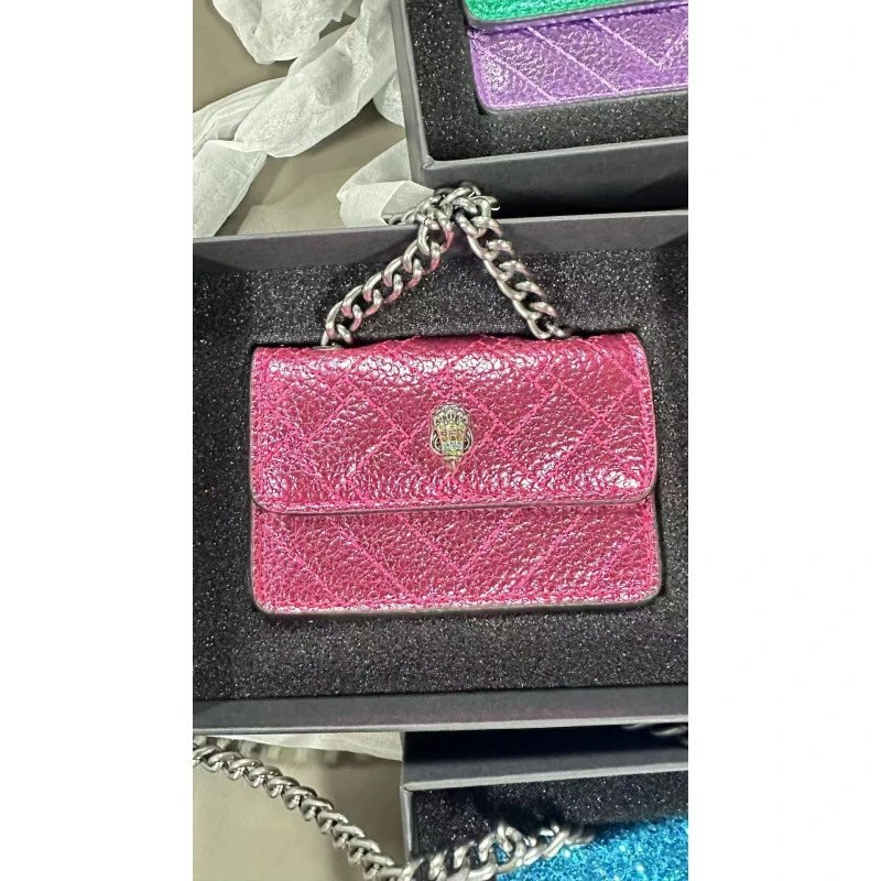 Kurt Geiger Crossbody Bags Mini Kensington quilted chain bag — Rose red
