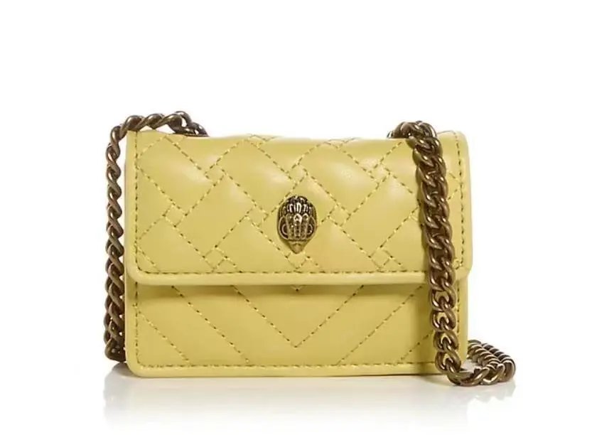 Kurt Geiger Crossbody Bags Mini Kensington quilted chain bag — Yellow