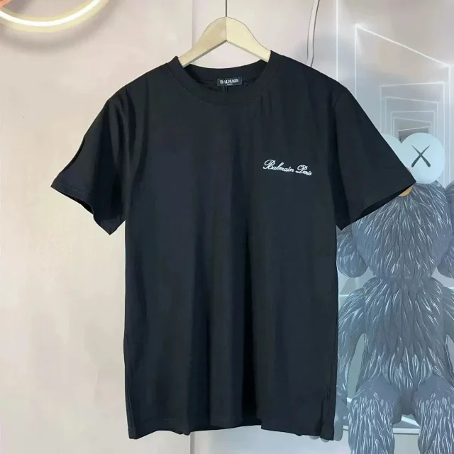 Balmain T-Shirts Short-sleeve logo-print crew-neck T-shirt product detail image 3