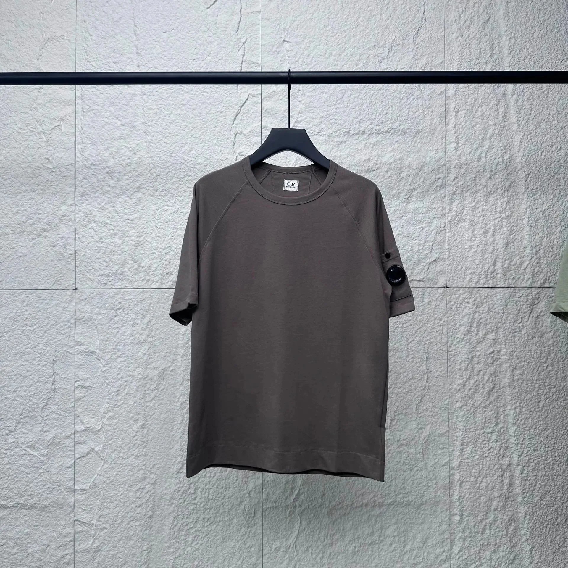 C.P. Company T-Shirts Lens Detail Crew Neck T-Shirt — 9001 gray-brown