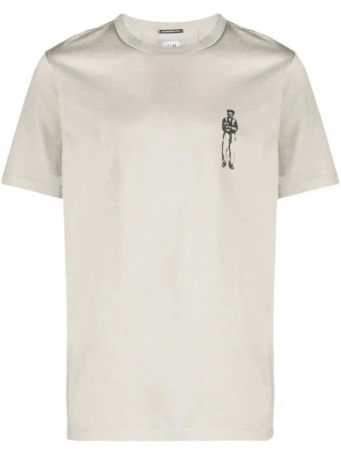 C.P. Company T-Shirts Lens Detail Crew Neck T-Shirt — 9009 apricot color