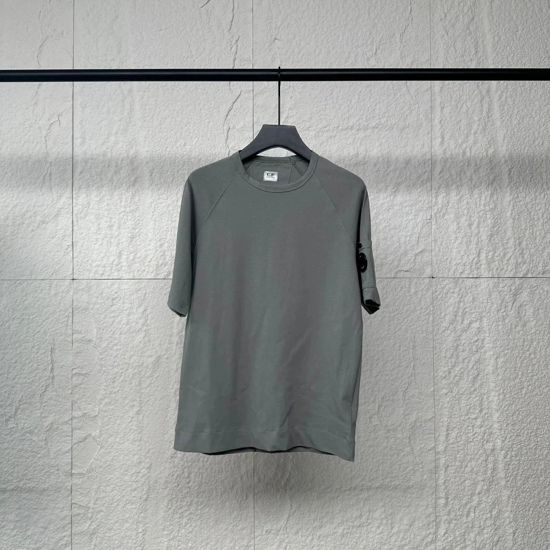 C.P. Company T-Shirts Lens Detail Crew Neck T-Shirt — 9001 Light Gray