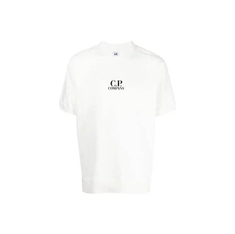 C.P. Company T-Shirts Lens Detail Crew Neck T-Shirt — 9003 white