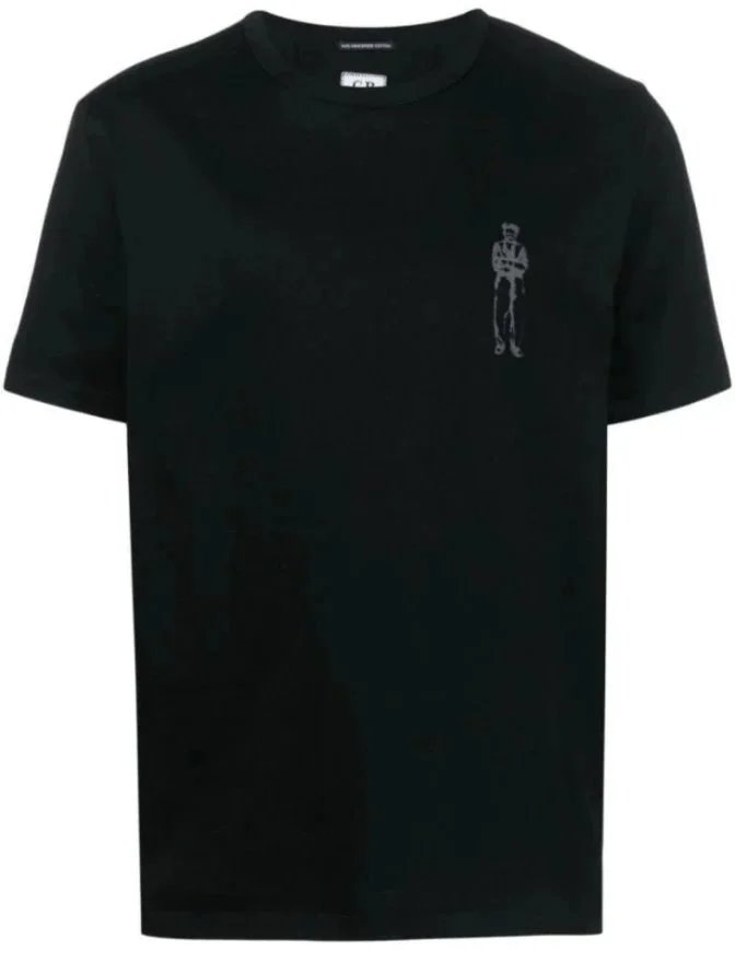 C.P. Company T-Shirts Lens Detail Crew Neck T-Shirt — 9009 black