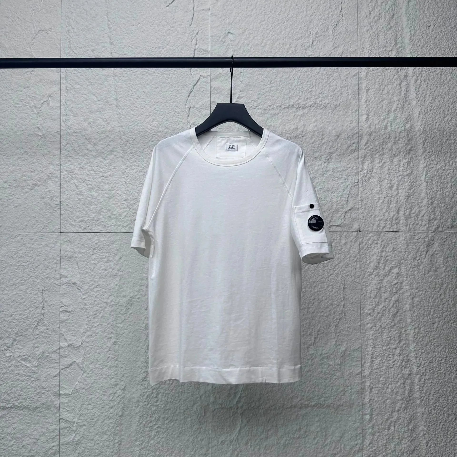 C.P. Company T-Shirts Lens Detail Crew Neck T-Shirt — 9001 white