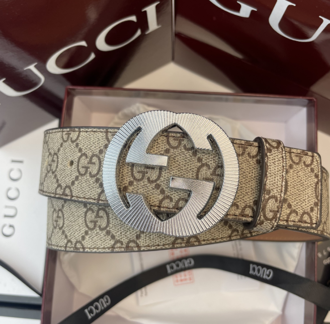 Gucci Belts Iridescent GG monogram belt with double-G buckle image 6