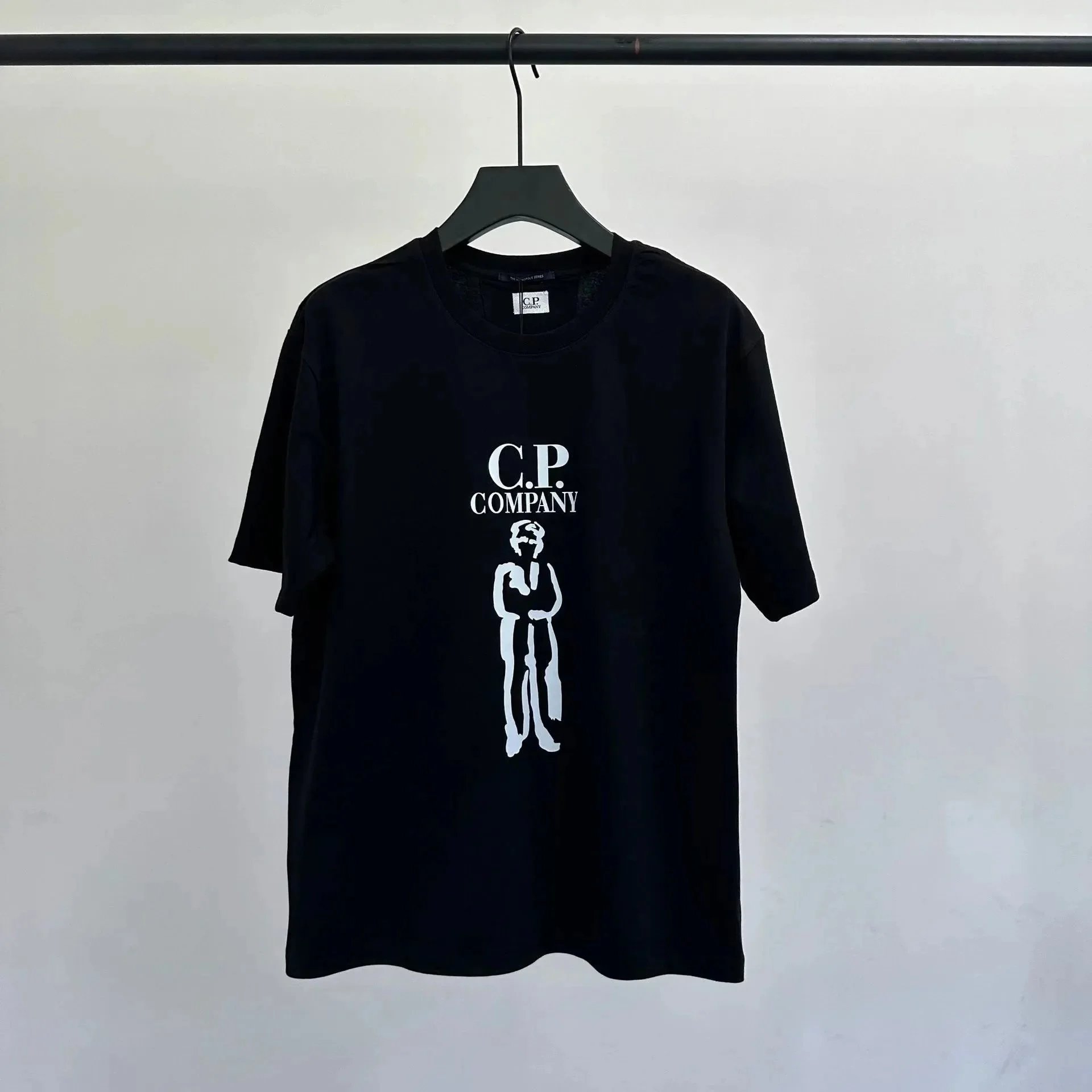 C.P. Company T-Shirts Lens Detail Crew Neck T-Shirt — 9013 black and white characters