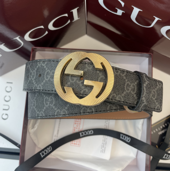 Gucci Belts Iridescent GG monogram belt with double-G buckle — G-12