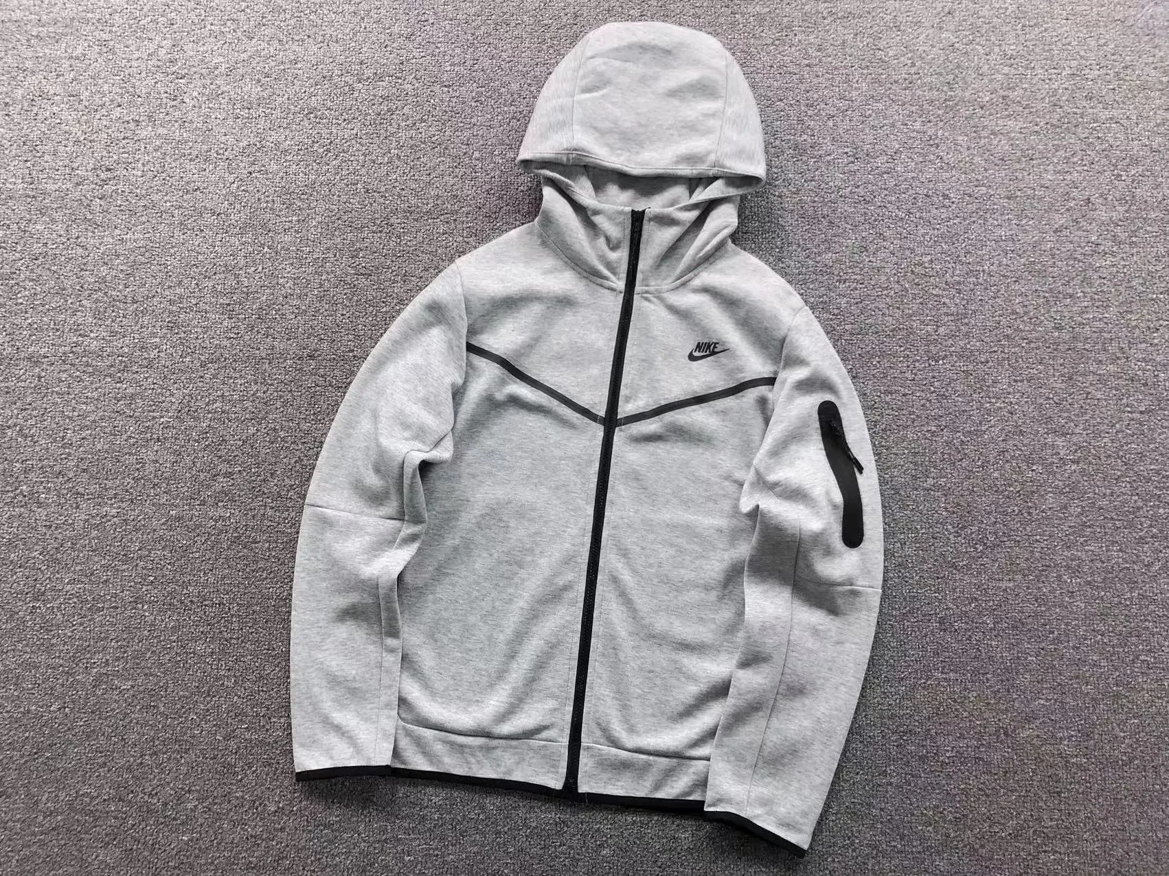Nike Tracksuits Hooded zip-up tracksuit with chevron chest panel — 17