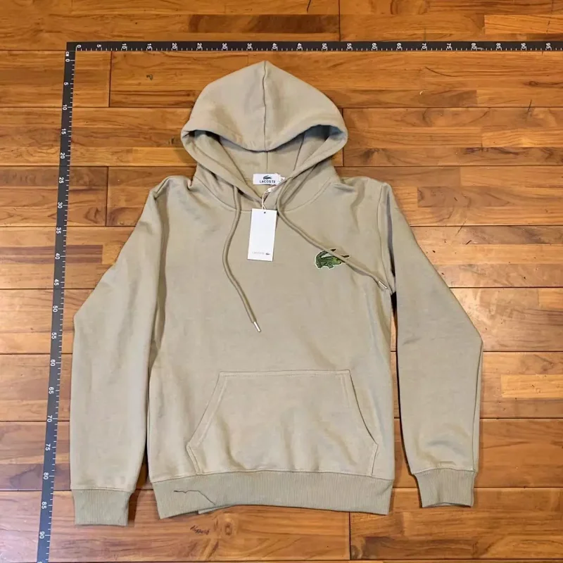 Lacoste Tracksuits Crocodile-logo hooded zip tracksuit — Hooded khaki color