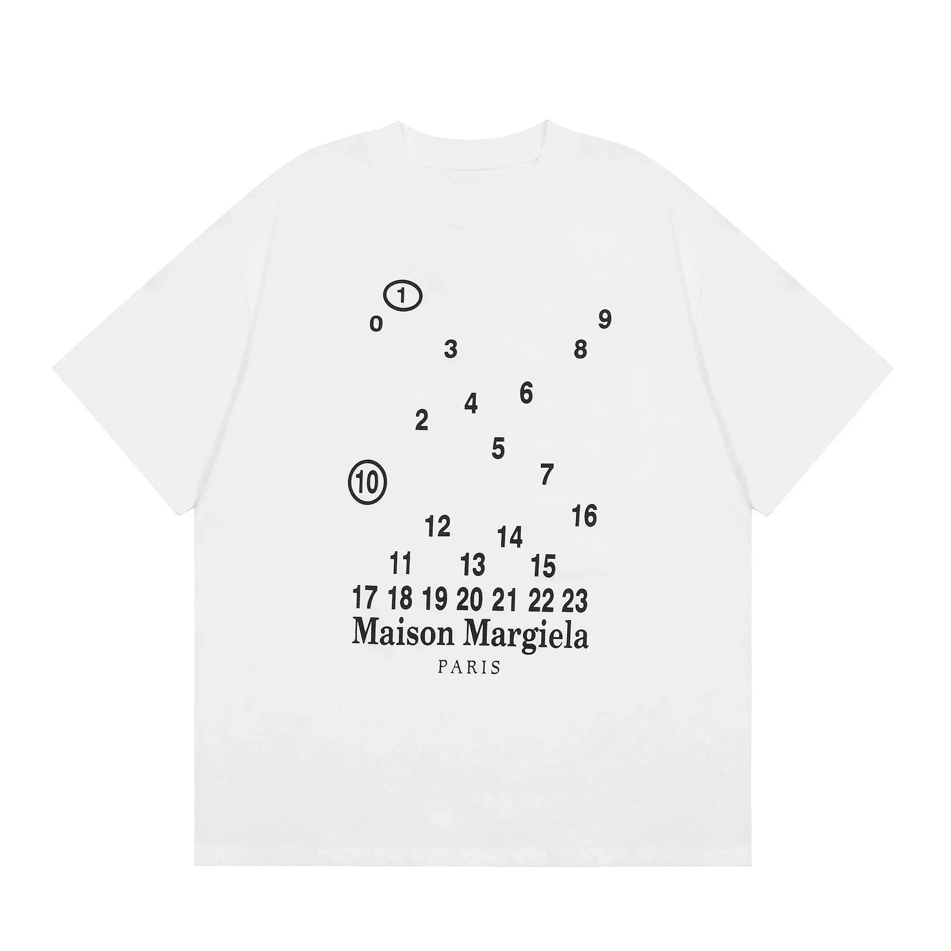 Maison Margiela T-Shirts Short-Sleeve Numeric Logo Graphic Print — 1