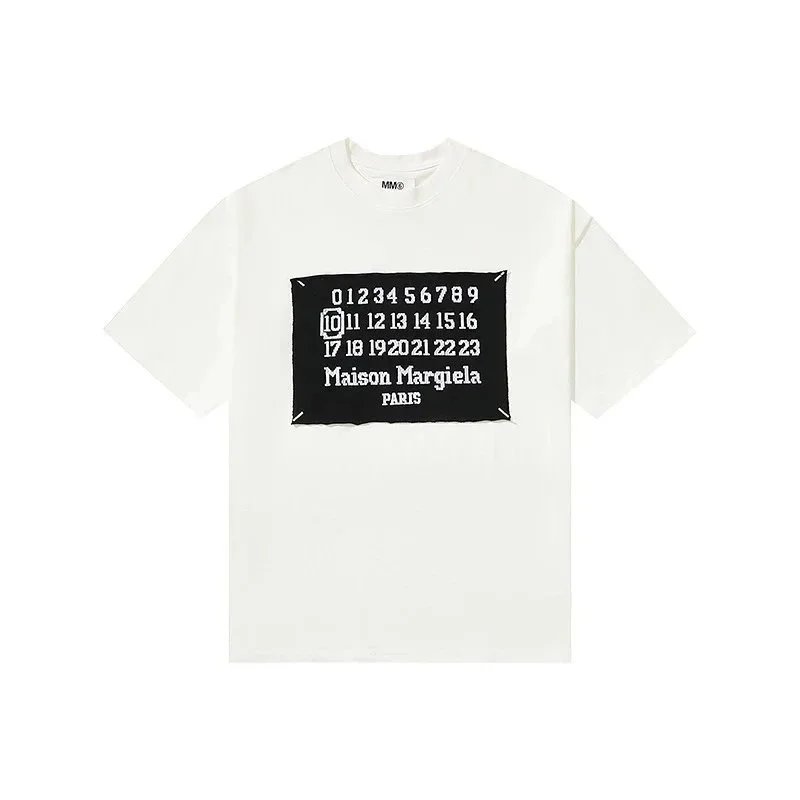 Maison Margiela T-Shirts Short-Sleeve Numeric Logo Graphic Print — 42