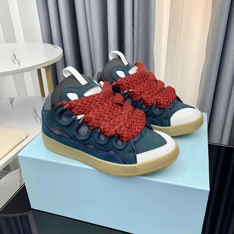 Lanvin Sneakers Low-Top with Oversized Braided Laces — Off-white