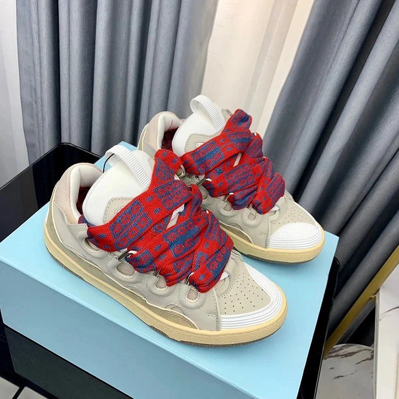 Lanvin Sneakers Low-Top with Oversized Braided Laces — white