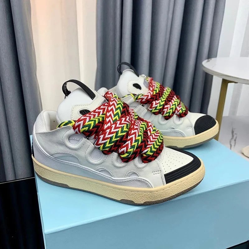 Lanvin Sneakers Low-Top with Oversized Braided Laces — Lotus pink