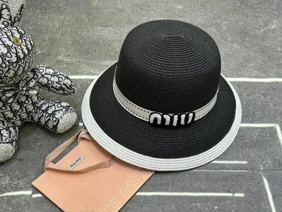 Miu Hats Logo-Band Straw Hat image 4