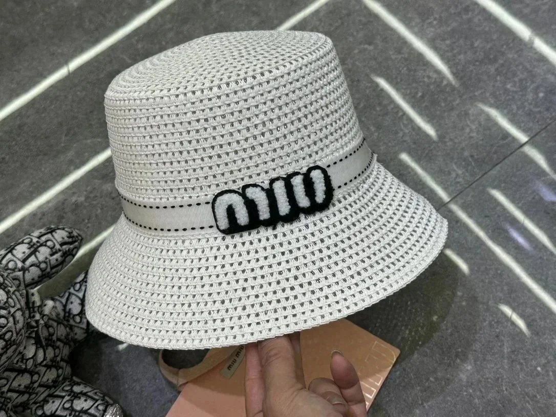 Miu Hats Logo-Band Straw Hat image 10
