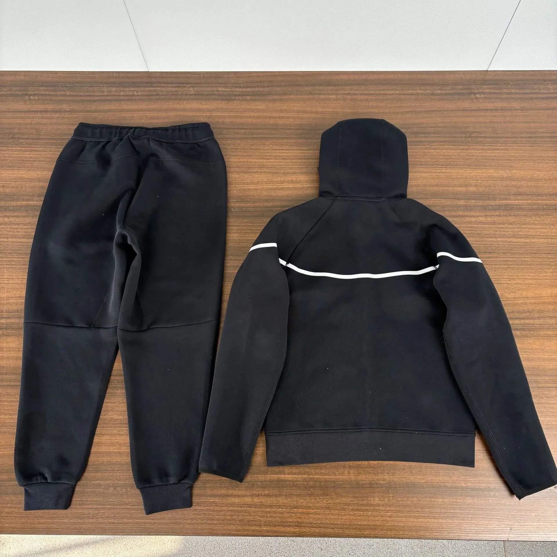 Unbranded Matching Sets Hooded Zip-Up Reflective-Trim Tracksuit Set image 5