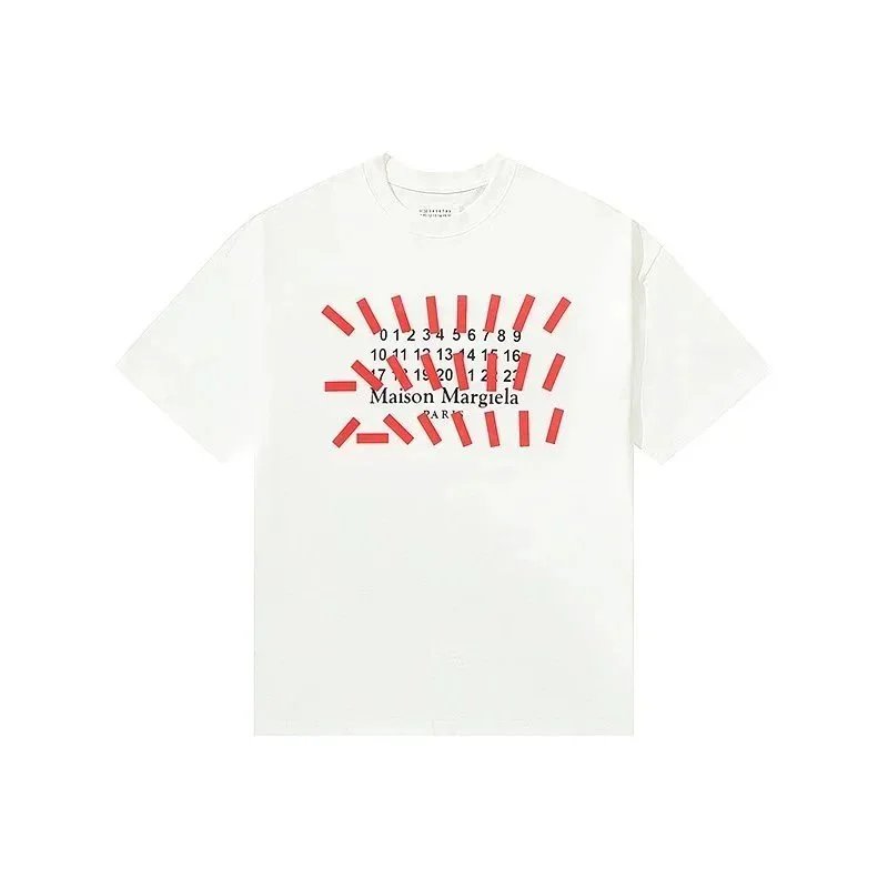 Maison Margiela T-Shirts Short-Sleeve Numeric Logo Graphic Print — 36