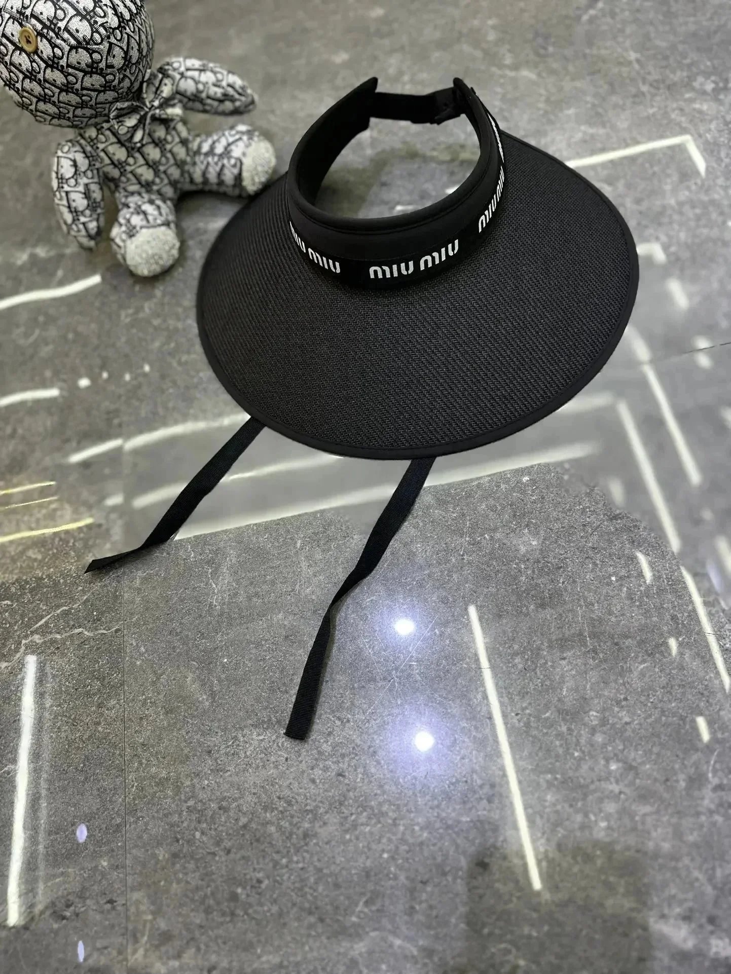 Miu Hats Logo-Band Straw Hat — 14