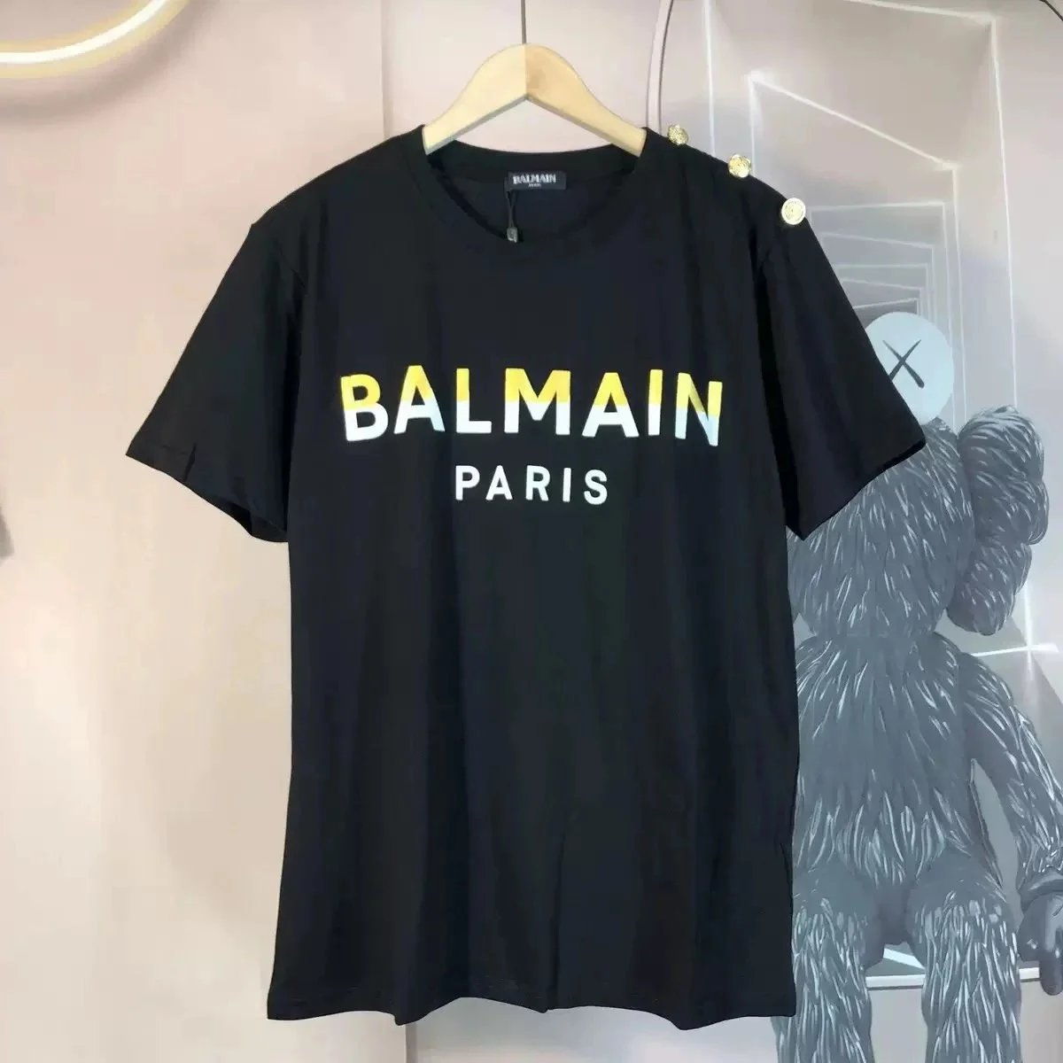 Balmain T-Shirts Short-sleeve logo-print crew-neck T-shirt image 5