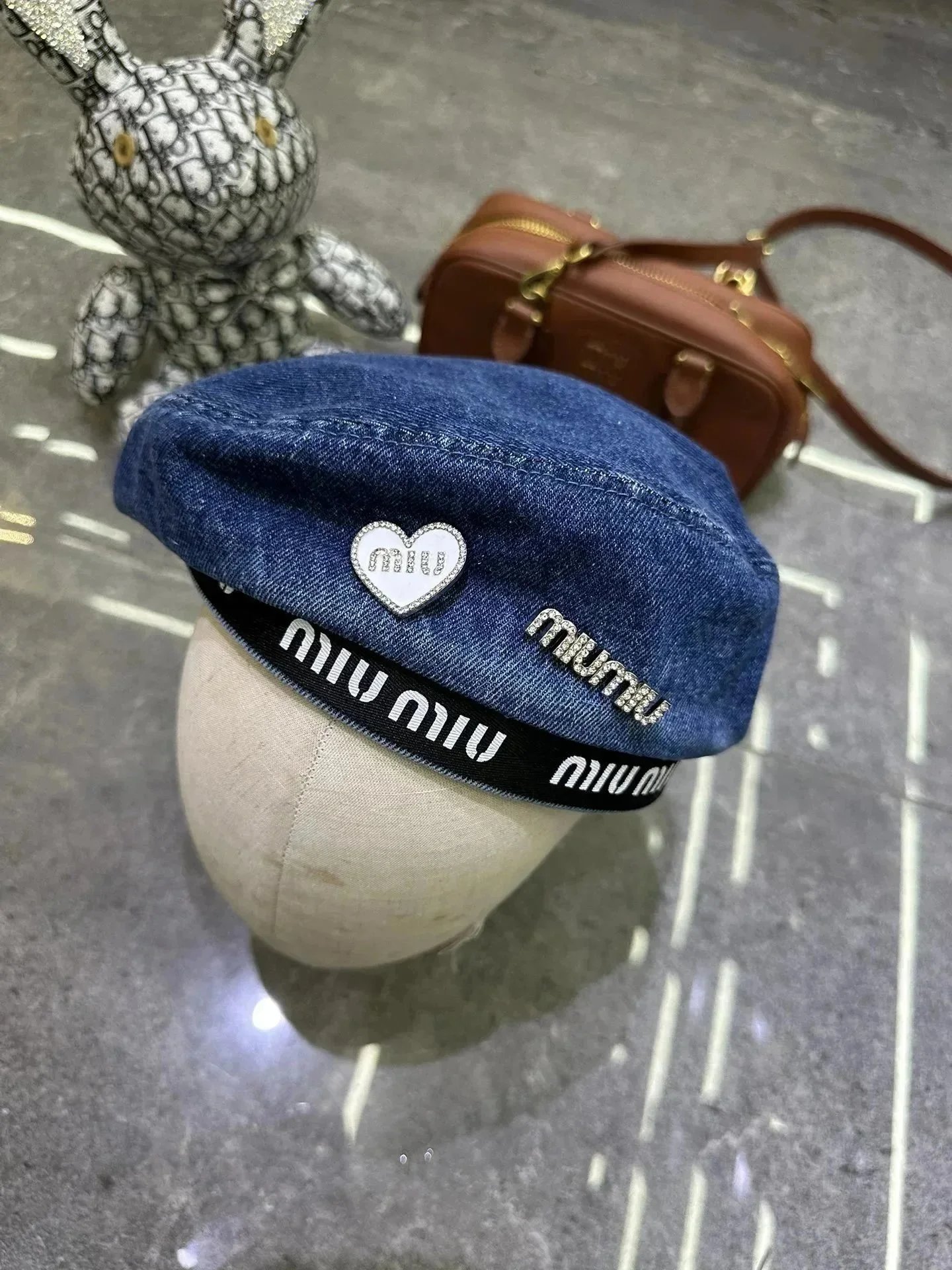 Miu Hats Logo-Band Straw Hat — 27