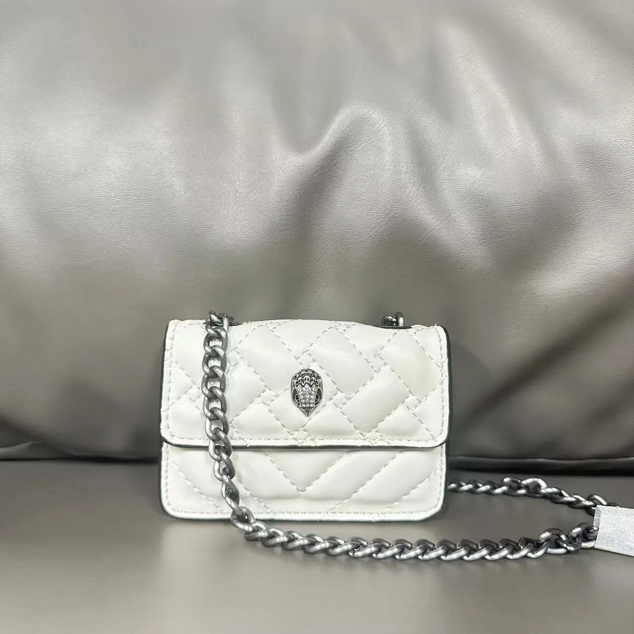 Kurt Geiger Crossbody Bags Mini Kensington quilted chain bag — Pure white