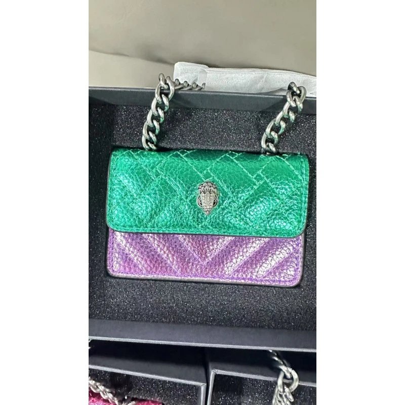 Kurt Geiger Crossbody Bags Mini Kensington quilted chain bag — purple