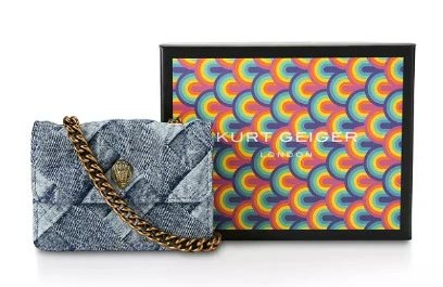 Kurt Geiger Crossbody Bags Mini Kensington quilted chain bag — Denim blue