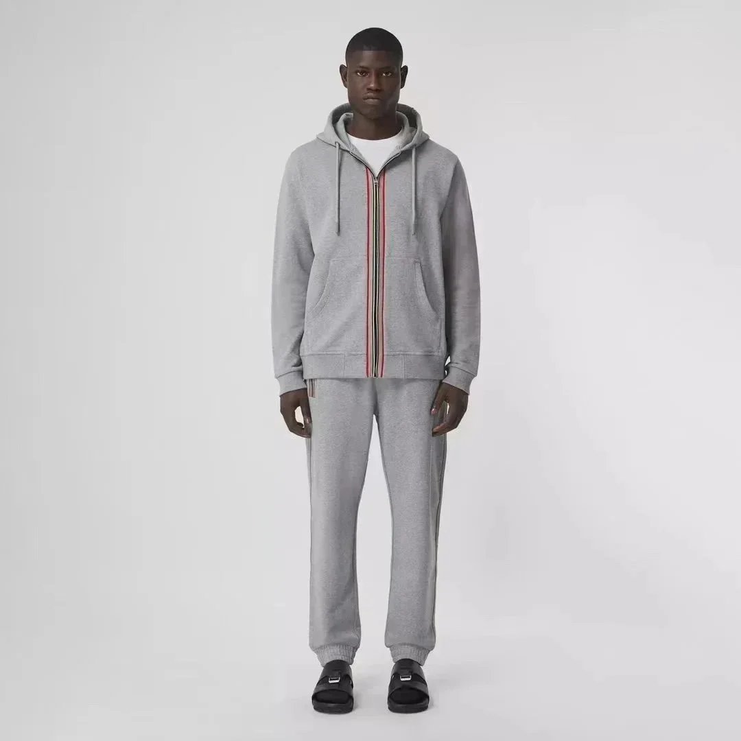Burberry Hoodies & Sweatshirts Zip-Up Hooded Sweatshirt with Stripe-Trimmed Zipper image 6