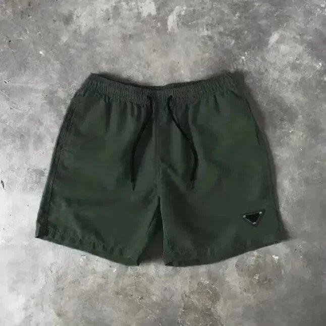Prada Swimwear Drawstring Swim Shorts with Triangle Logo Patch — 10