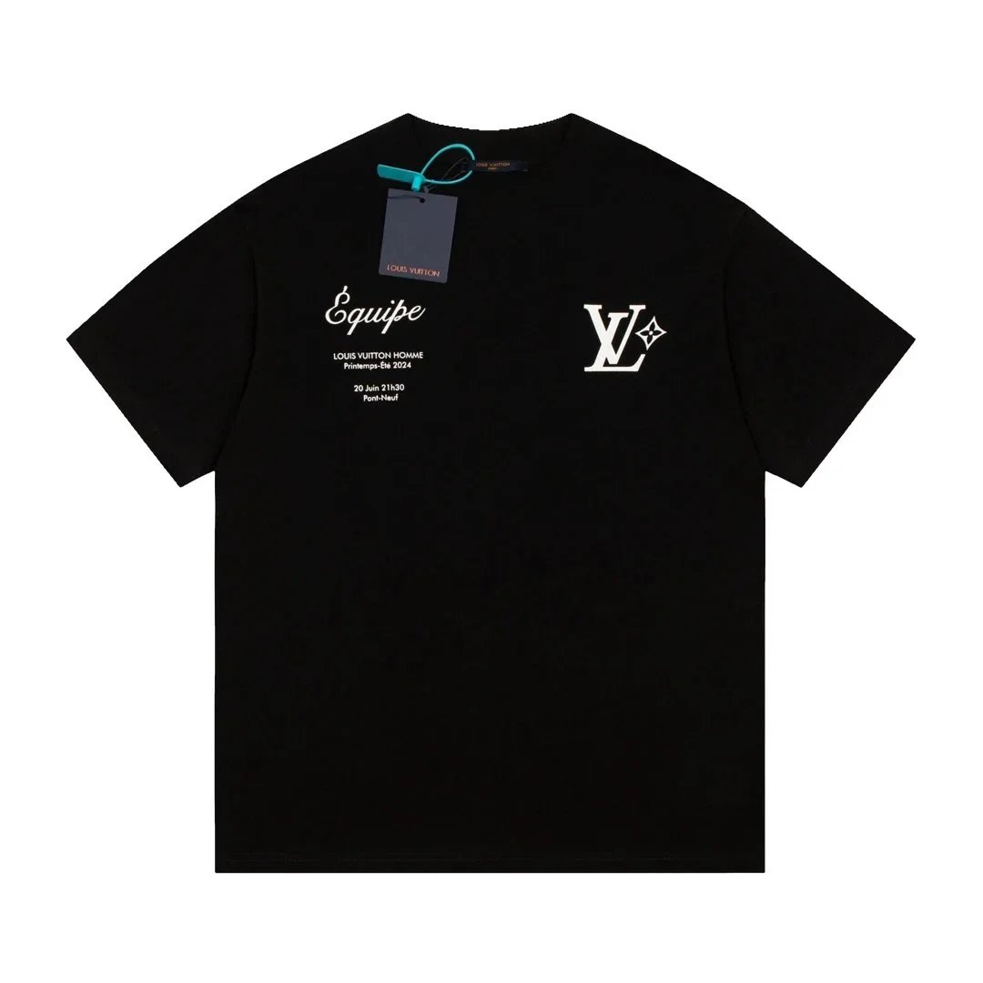 Louis Vuitton T-Shirts Short-Sleeve LV Logo Print image 3