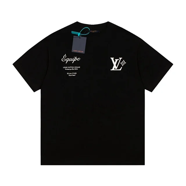 Louis Vuitton T-Shirts Short-Sleeve LV Logo Print product detail image 2