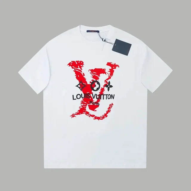 Louis Vuitton T-Shirts Short-Sleeve LV Logo Print product detail image 6