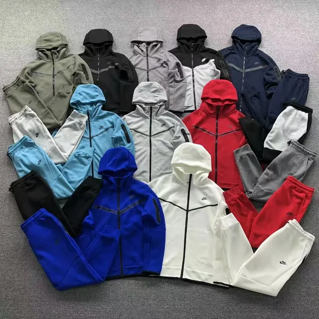 Nike Tracksuits Hooded zip-up tracksuit with chevron chest panel product detail image 1