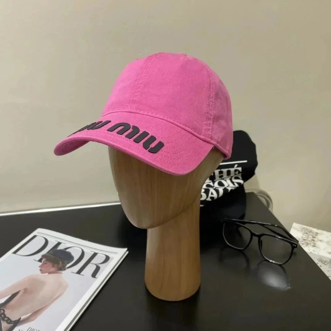 Miu Hats Logo-Band Straw Hat — 38