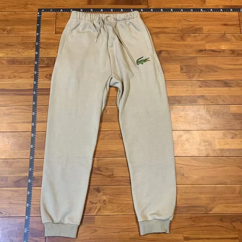 Lacoste Tracksuits Crocodile-logo hooded zip tracksuit — Khaki pants