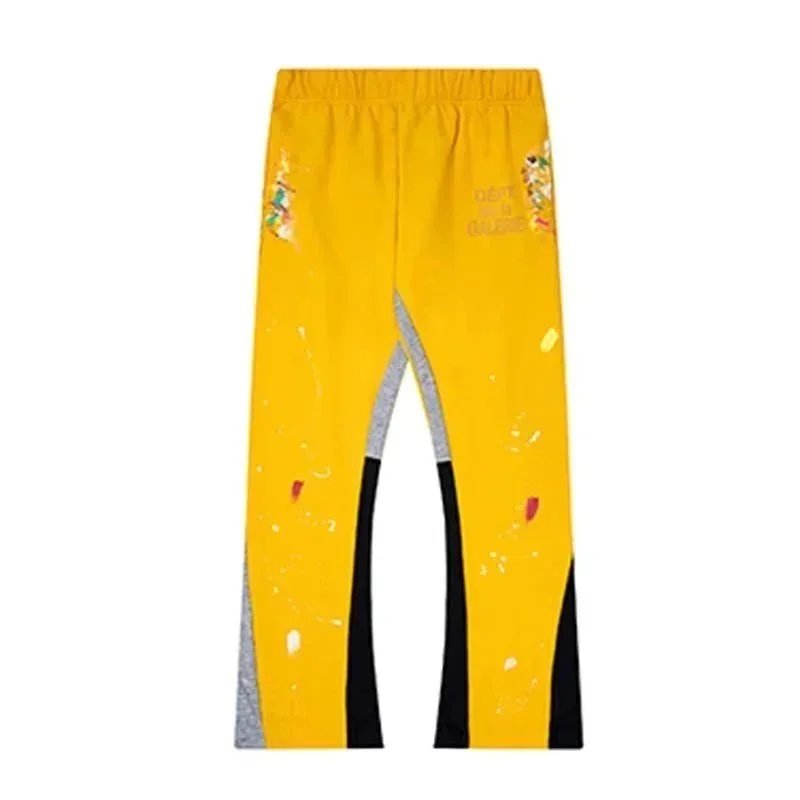Gucci Paint Splatter Yellow & Grey Track Pants Yellow