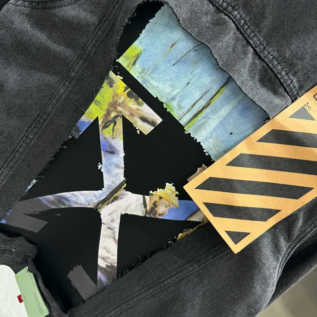 Off-White Jackets Arrow Print Denim Jacket product detail image 9