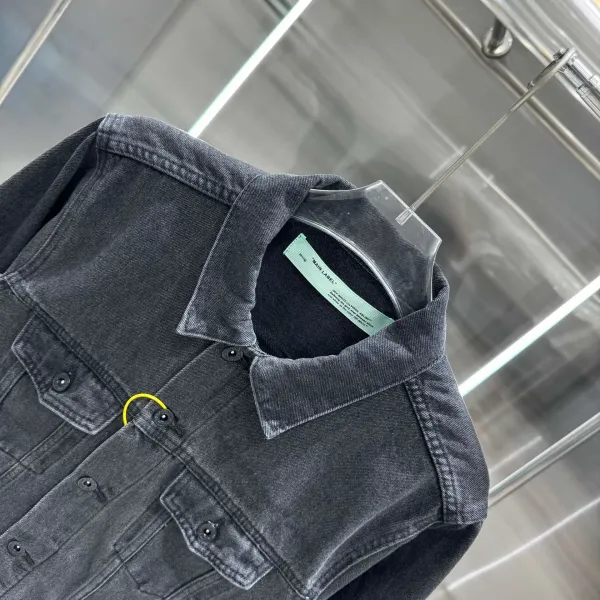 Off-White Diagonal Arrows Black Denim Jacket - 6