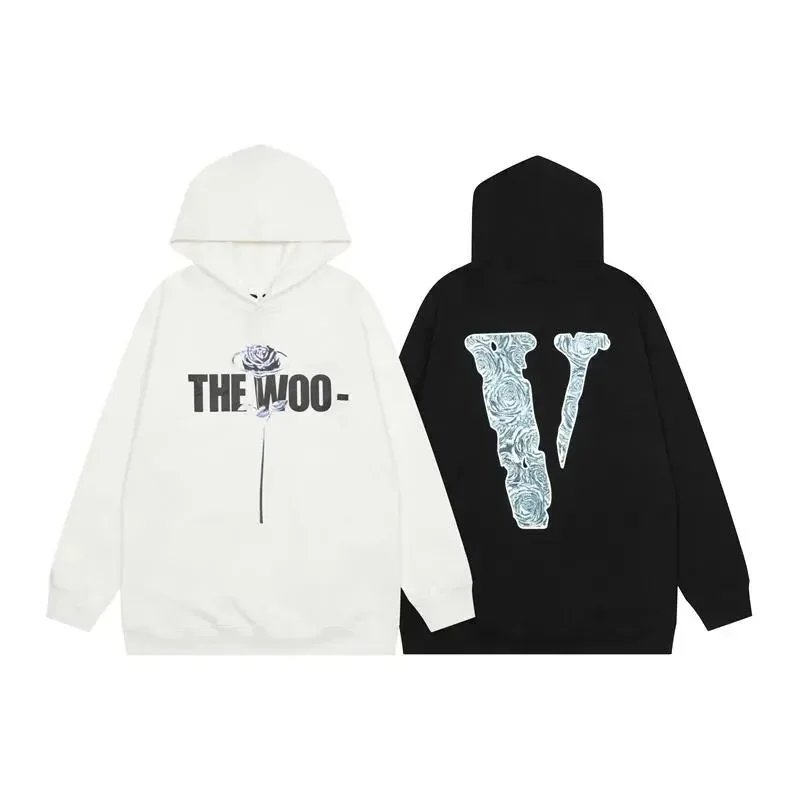 Vlone V Logo Pullover Hoodies — Black and White product photo 3