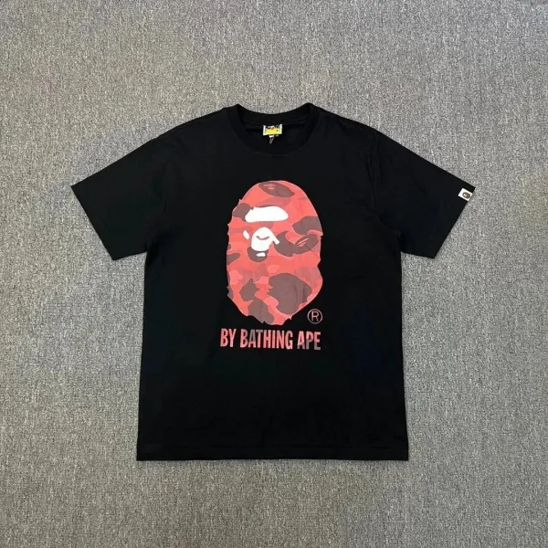 A Bathing Ape Red Camo Big Ape Head T-Shirt - 1