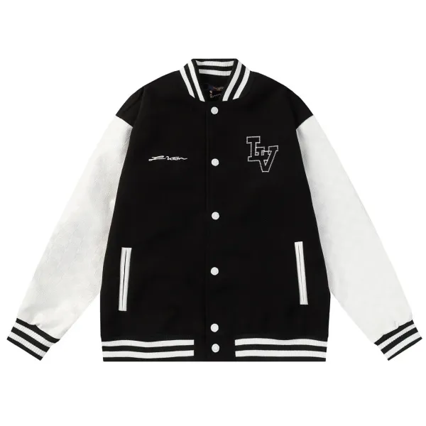 Louis Vuitton Monogram Jacquard Varsity Jacket Beige and Brown Outerwear - 12