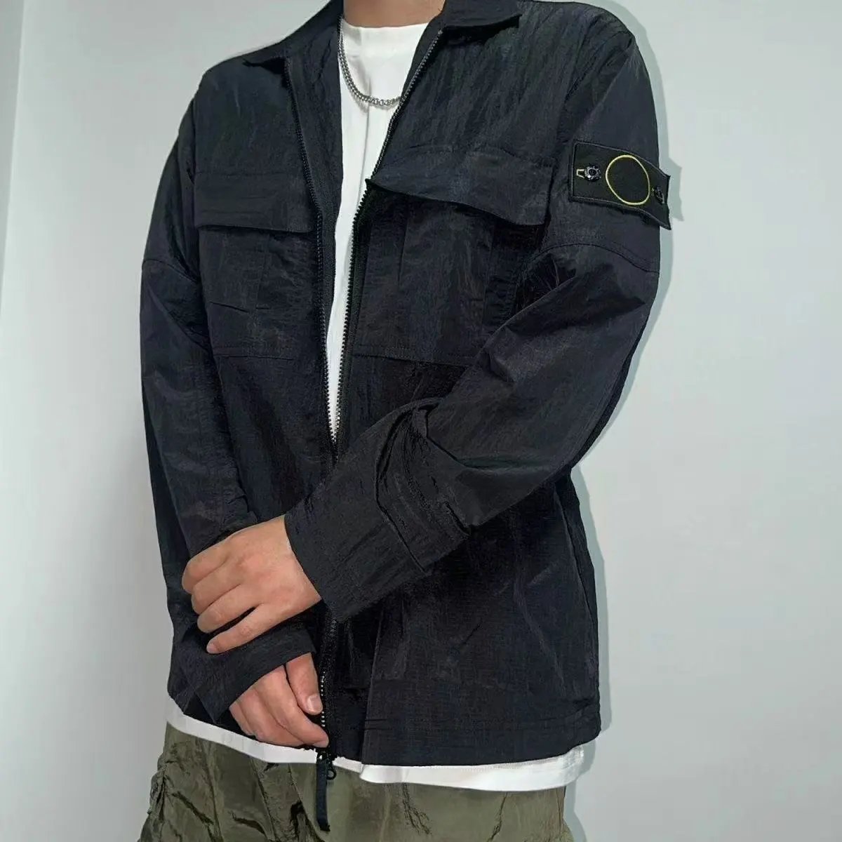 Stone Island Shadow Project Navy Blue Zip-Up Field Jacket - 11