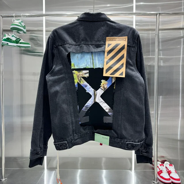 Off-White Jackets Arrow Print Denim Jacket product detail image 2