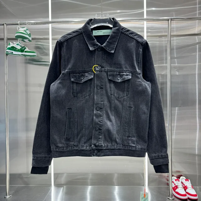 Off-White Jackets Arrow Print Denim Jacket product detail image 1
