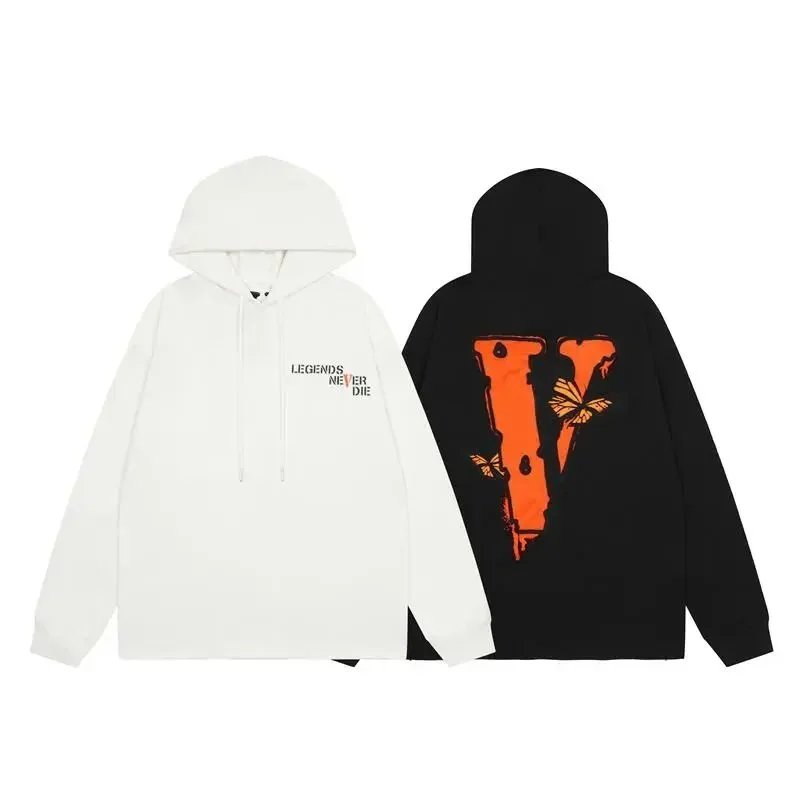 Vlone V Logo Pullover Hoodies — Black and White product photo 4