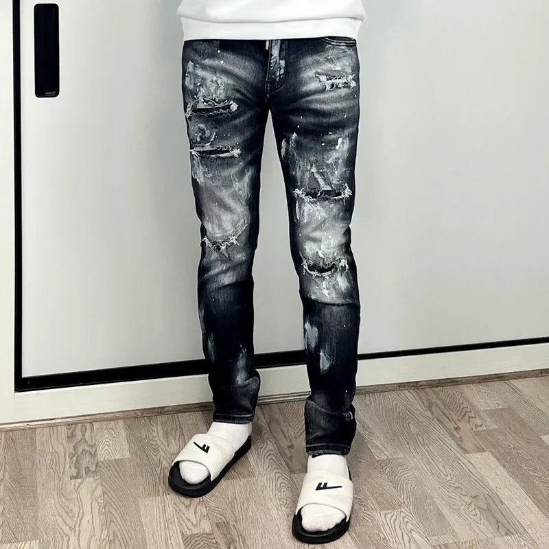 DQ2 men's personalized jeans with holes